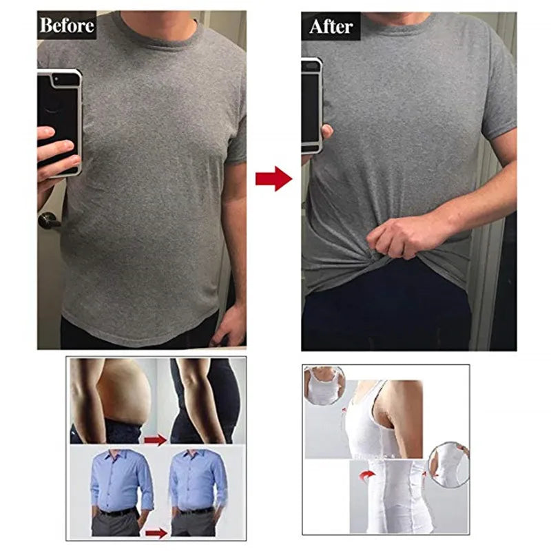 Camisa de Compressão Masculina – Shapewear para Ocultar Gynecomastia e Conforto em Treinos