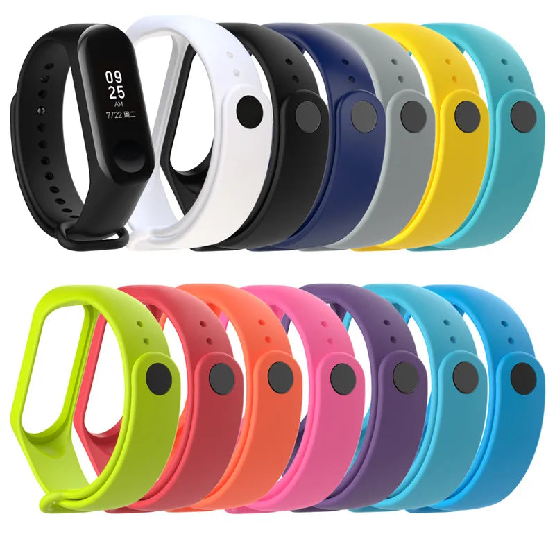 Pulseira de Silicone para Xiaomi Mi Band 3 e 4: Correia Esportiva para Smart Bracelet