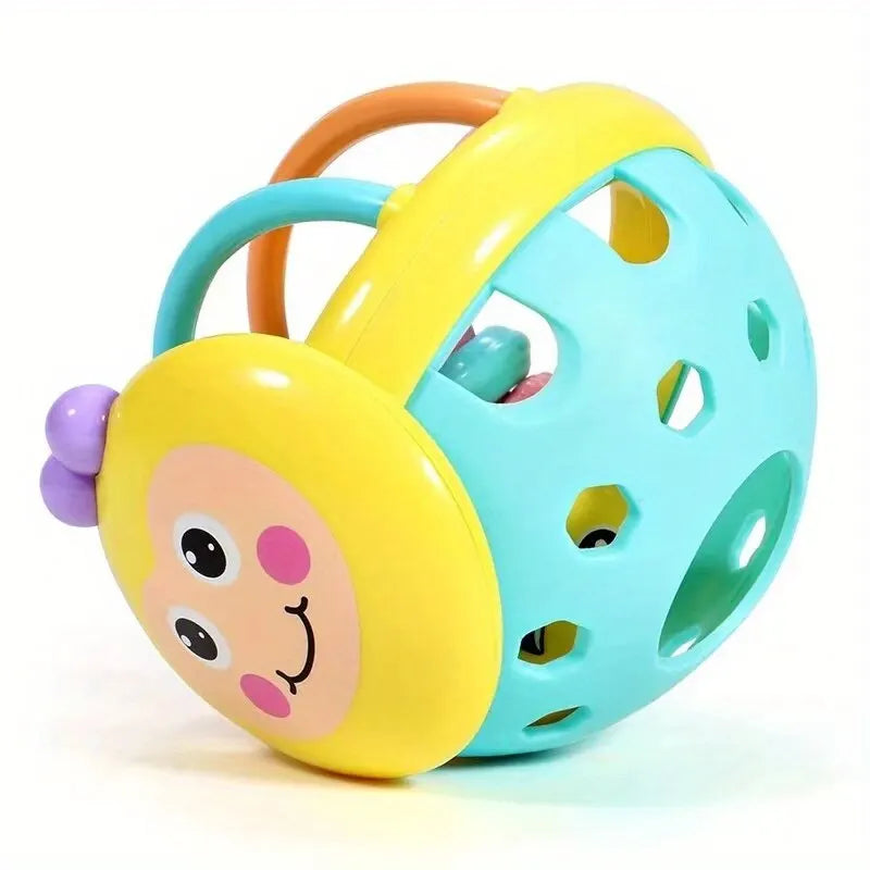 Bola Chocalho para Bebé 10cm – Brinquedo Interativo para Desenvolvimento Cognitivo, para Bebés de 0 a 12 Meses – Plástico com Som