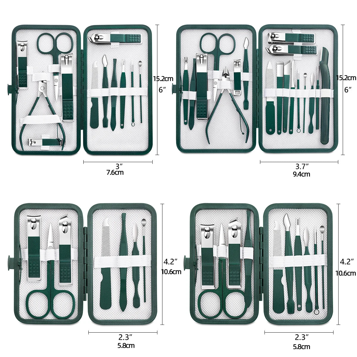 Conjunto de Cortadores de Unhas em Aço Inoxidável - Ferramentas de Grooming com Estojo Portátil - Ideal para Manicure