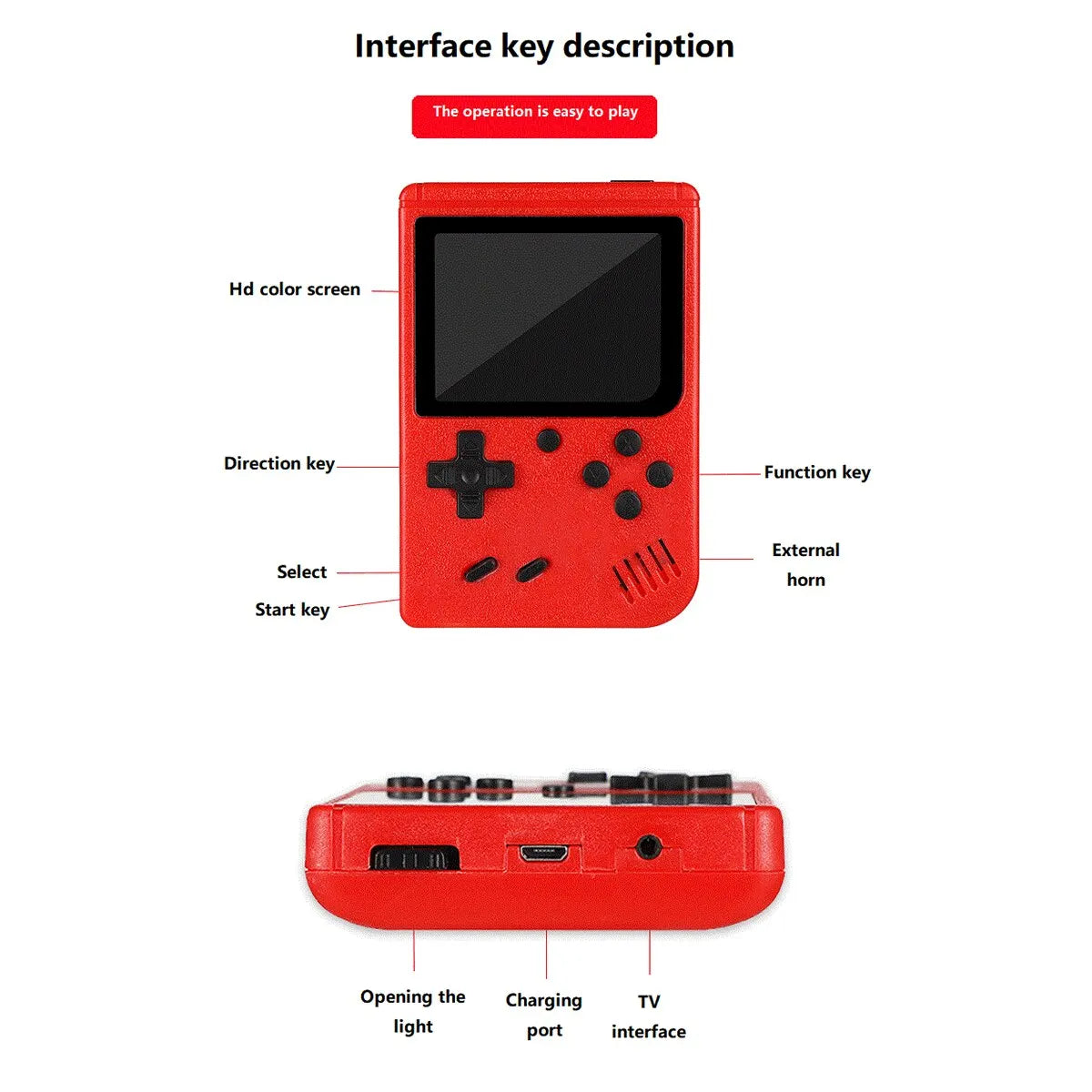 Consola Retro Portátil de Jogos Clássicos - 400 Jogos Pré-Instalados, Carregável e Com Conexão à TV - Ideal para Crianças e Adultos