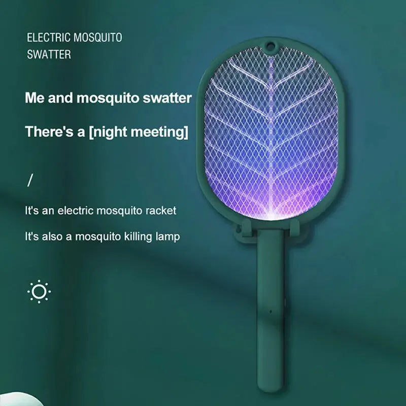 Raquete Elétrica Anti-Mosquitos Recarregável por USB – Mata Mosquitos Seguro para Casa, Armadilha Elétrica Eficaz