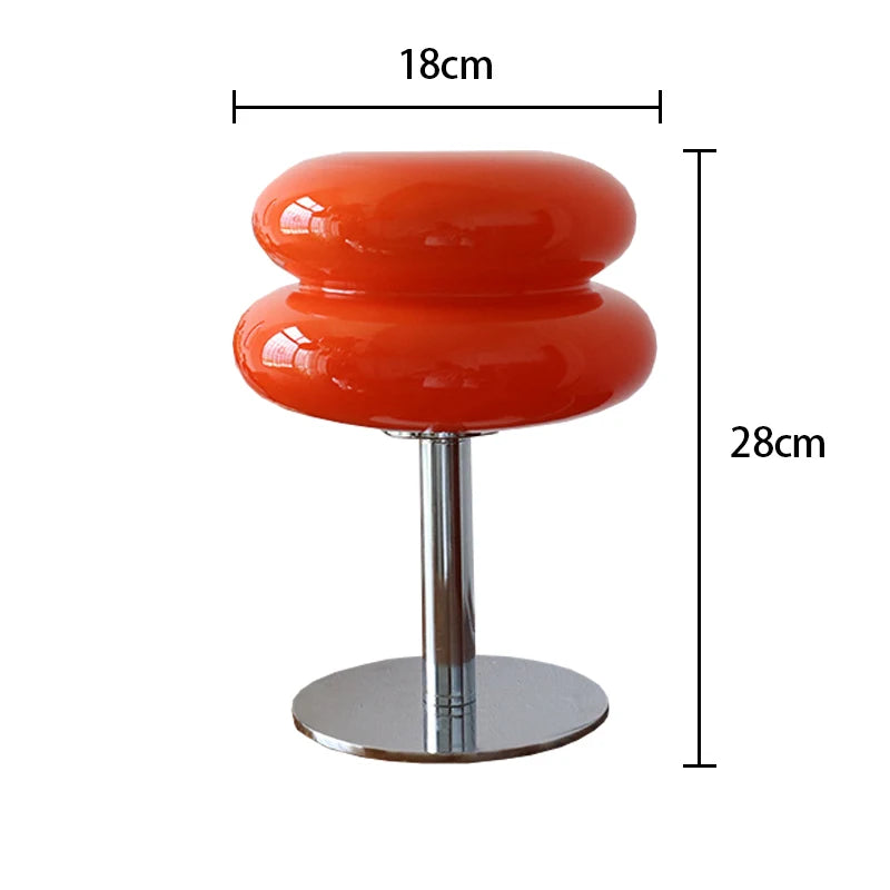 Lâmpada de Mesa de Vidro Macaron com Luz Tricromática e Proteção Ocular - Decoração para Quarto e Sala