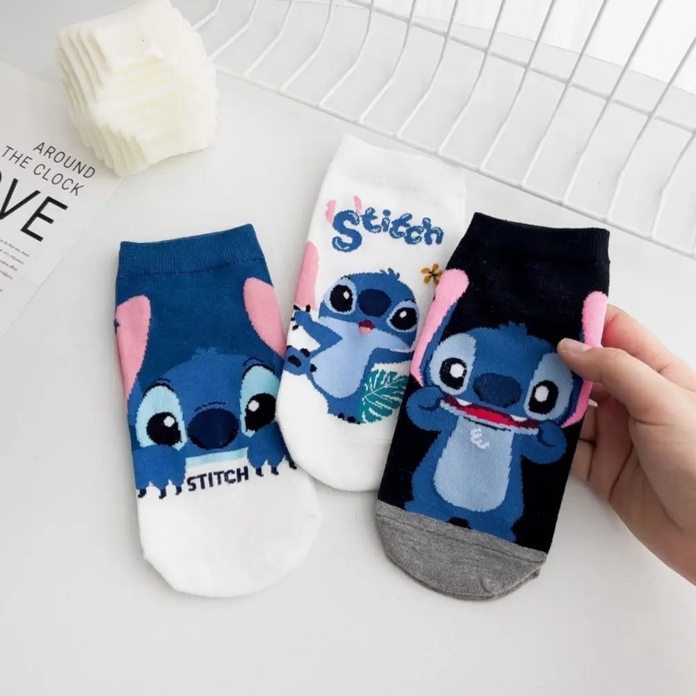 Meias de Algodão Kawaii do Stitch: Meias Curtas da Disney para Crianças, Perfeitas como Presentes de Natal