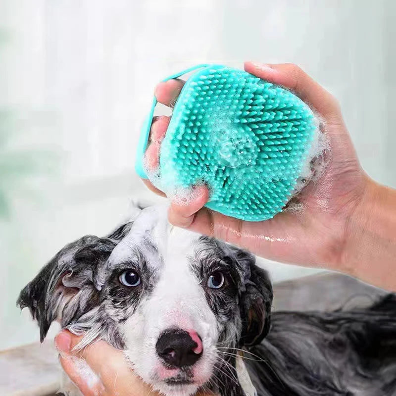 Escova de Banho em Silicone para Animais – Massageadora Suave para Cães e Gatos