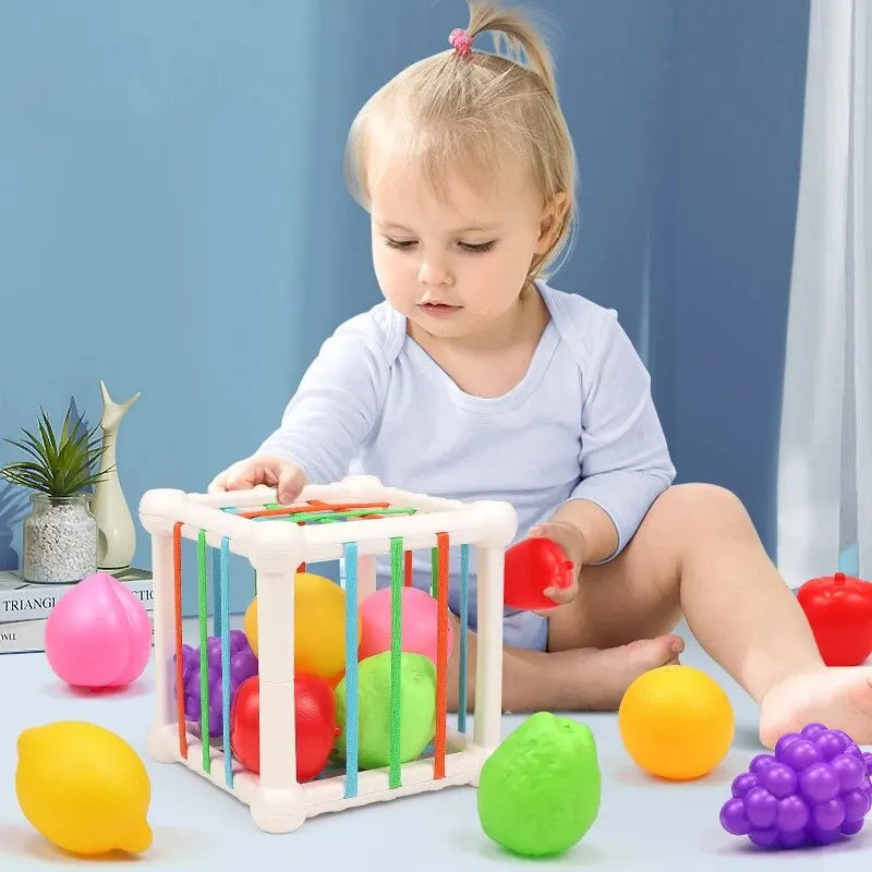 Conjunto de 7 Peças de Brinquedos Educativos para Crianças – Cubos de Forma para Empilhar e Combinar, Jogos de Aprendizagem para Bebés