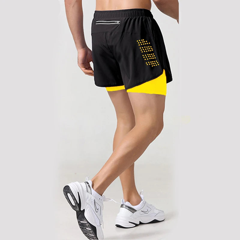 Shorts Masculinos 2 em 1 para Corrida – Rápido Secagem para Treino e Fitness