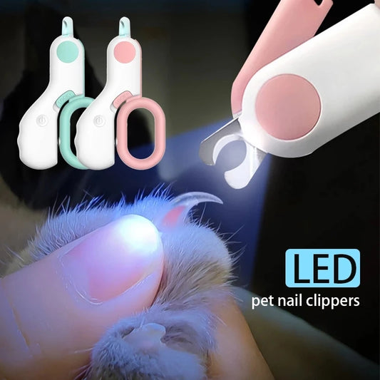 Cortador de Unhas para Gatos e Cães com Luz LED e Bloqueio de Segurança - Kit Profissional para Cuidados de Animais