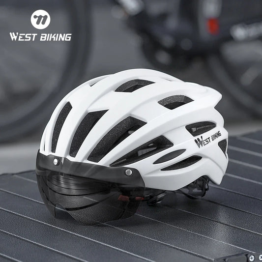 Capacete West Biking Ultraleve para Ciclismo – Segurança para Bicicleta MTB com Óculos Magnéticos