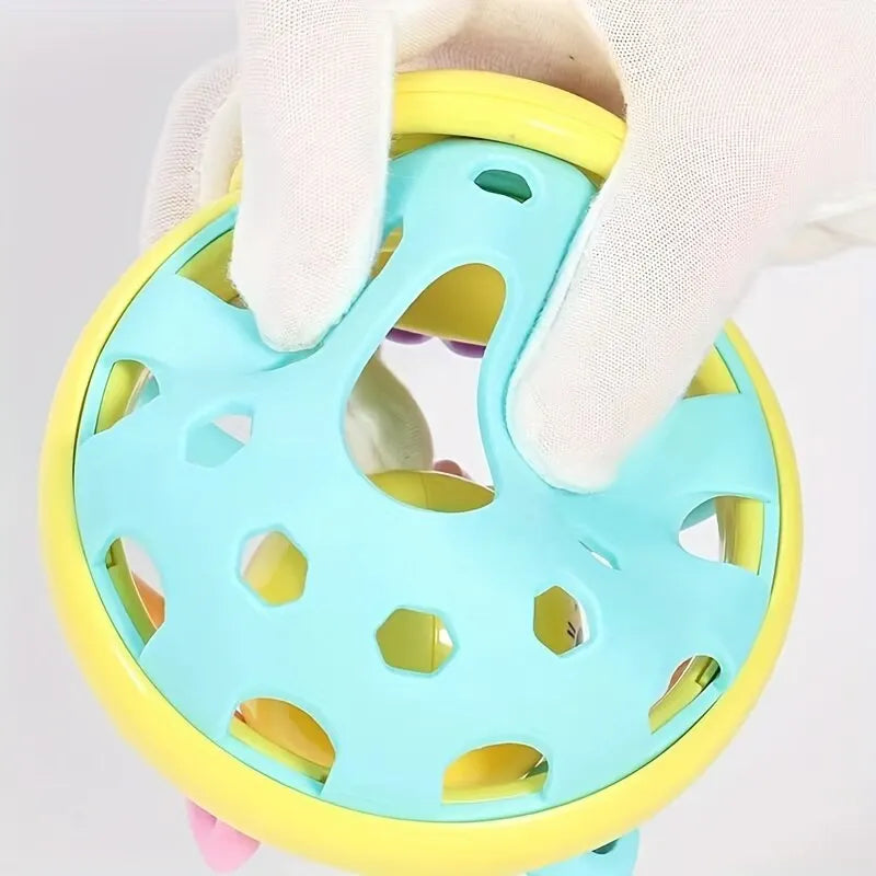 Bola Chocalho para Bebé 10cm – Brinquedo Interativo para Desenvolvimento Cognitivo, para Bebés de 0 a 12 Meses – Plástico com Som