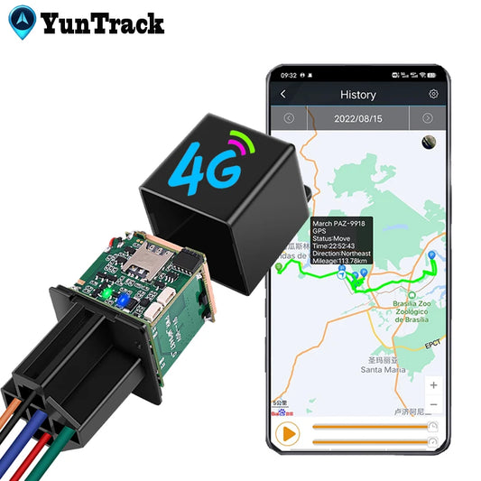 Localizador GPS 4G para Carro, Caminhão e Motocicleta Elétrica – Sistema de Rastreamento com Corte de Combustível, Alarme de Towing e Proteção de Segurança