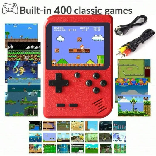 Consola Retro Portátil de Jogos Clássicos - 400 Jogos Pré-Instalados, Carregável e Com Conexão à TV - Ideal para Crianças e Adultos