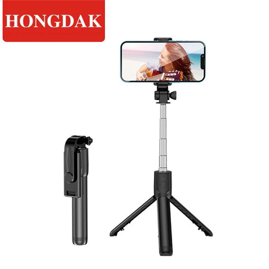 Selfie Stick Tripé Bluetooth: Suporte Portátil para Telefone com Controle Remoto, Ideal para Vídeos ao Vivo