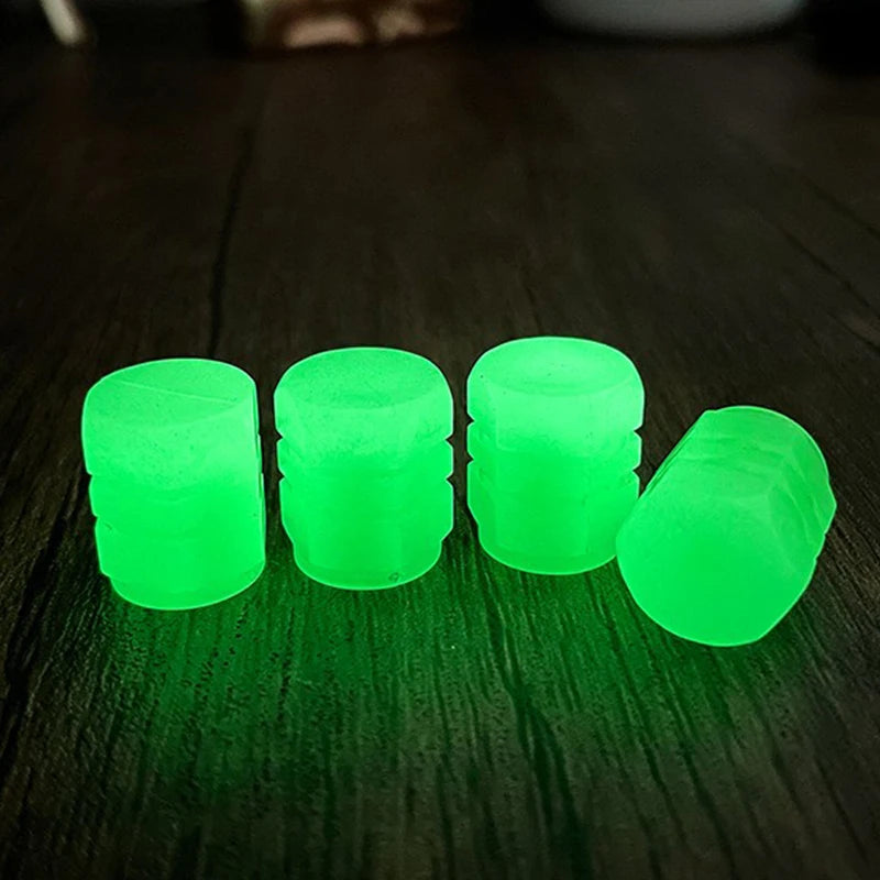 Pacote de 1 a 20 Tampas Luminosas para Válvulas de Pneus de Carro, Mota e Bicicleta - Decoração Fluorescente para Roda