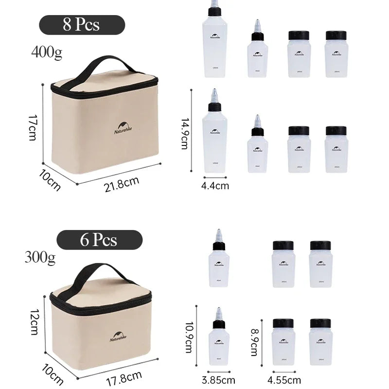 Naturehike - Frascos de Temperos para Camping - Conjunto Portátil de Condimentos, Ideal para Cozinha ao Ar Livre, Picnics e Churrascos