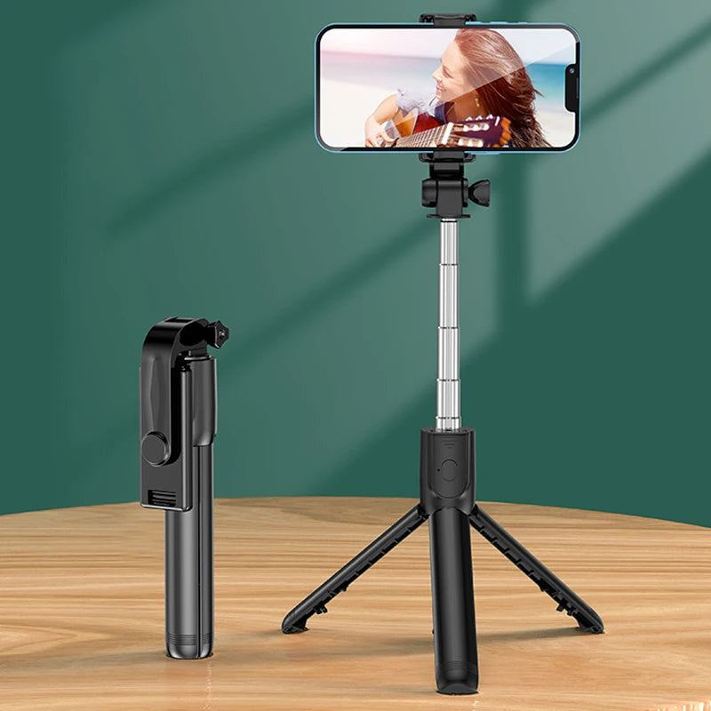 Selfie Stick Tripé Bluetooth: Suporte Portátil para Telefone com Controle Remoto, Ideal para Vídeos ao Vivo