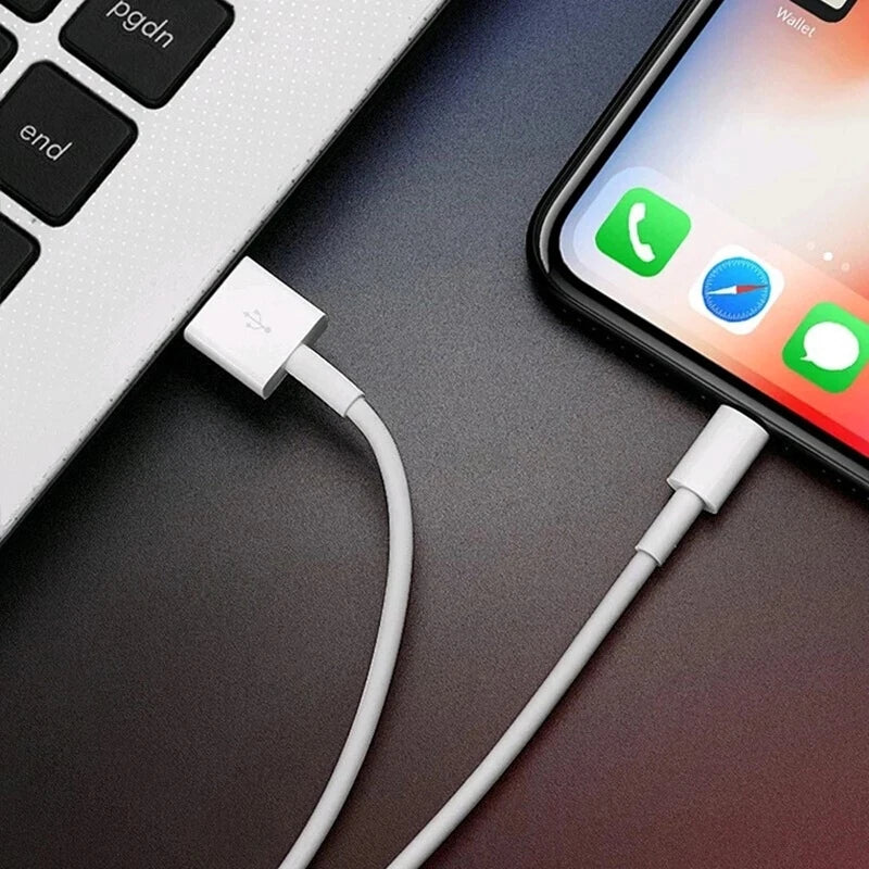 Cabo USB para iPhone 14, 13, 12, 11 Pro Max, Mini, 6, 7, 8, Plus, XS, X, XR, SE e iPad - Cabo de Sincronização e Carregamento Rápido 20W, Disponível em 0,25M, 1M e 2M