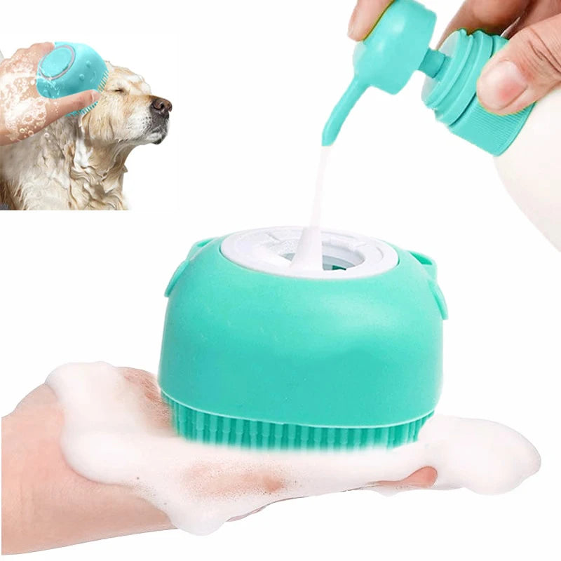 Escova de Banho em Silicone para Animais – Massageadora Suave para Cães e Gatos