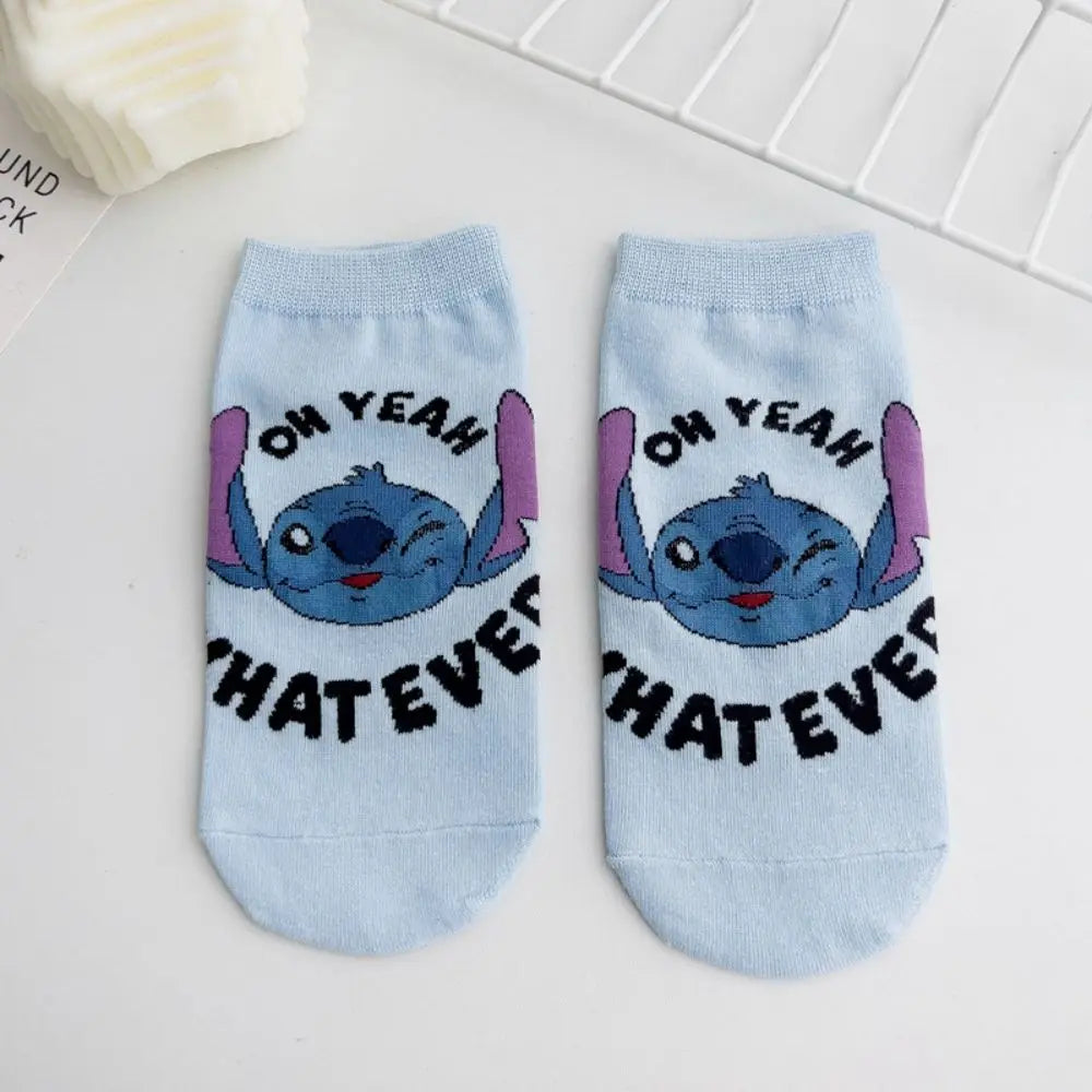 Meias de Algodão Kawaii do Stitch: Meias Curtas da Disney para Crianças, Perfeitas como Presentes de Natal