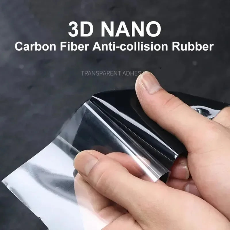 Fita Protetora 3D de Fibra de Carbono para Threshold de Carro - Filme Anti-Risco, Impermeável e Preto Fosco - Película Nano Protetora para Carro