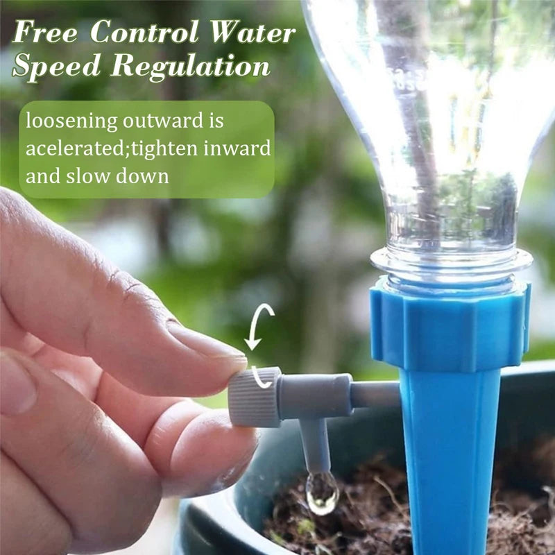 Sistema de Irrigação Automática para Plantas - Picos Autocolantes Ajustáveis para Rega de Flores, Jardim e Estufa