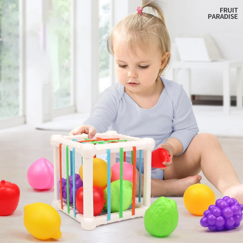 Conjunto de 7 Peças de Brinquedos Educativos para Crianças – Cubos de Forma para Empilhar e Combinar, Jogos de Aprendizagem para Bebés