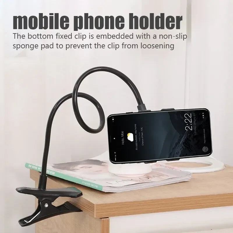 Suporte de Telefone 360°: Suporte Flexível e Portátil para Mesa e Cama, Ideal para Smartphones