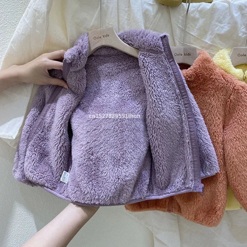 Casacos de Inverno para Crianças: Jaquetas Quentes de Fleece para Meninos e Meninas, Ideal para Outono e Primavera