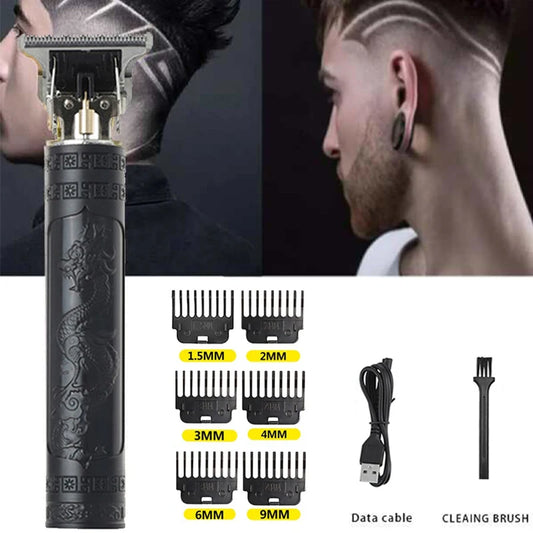 Máquina de Cortar Cabelo Elétrica T9 Recarregável para Homens - Aparador Portátil, Ideal para Corte de Cabelo e Barba