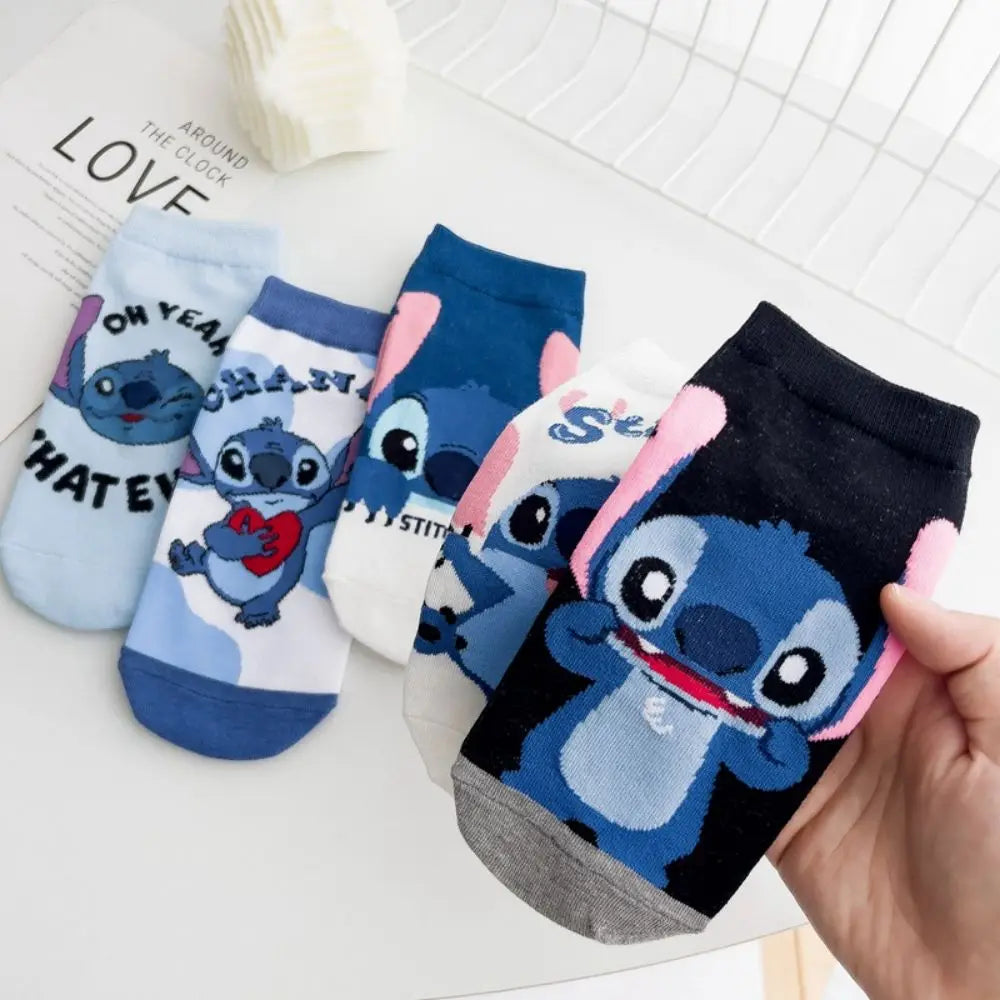 Meias de Algodão Kawaii do Stitch: Meias Curtas da Disney para Crianças, Perfeitas como Presentes de Natal