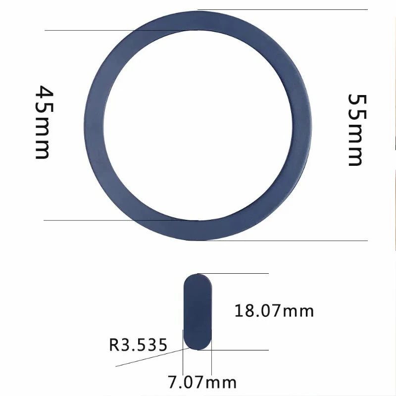 5 Peças de Anel Magnético Magsafe - Placa Metálica Universal para Suporte de Carregador Sem Fios e Suporte Magnético de Carro